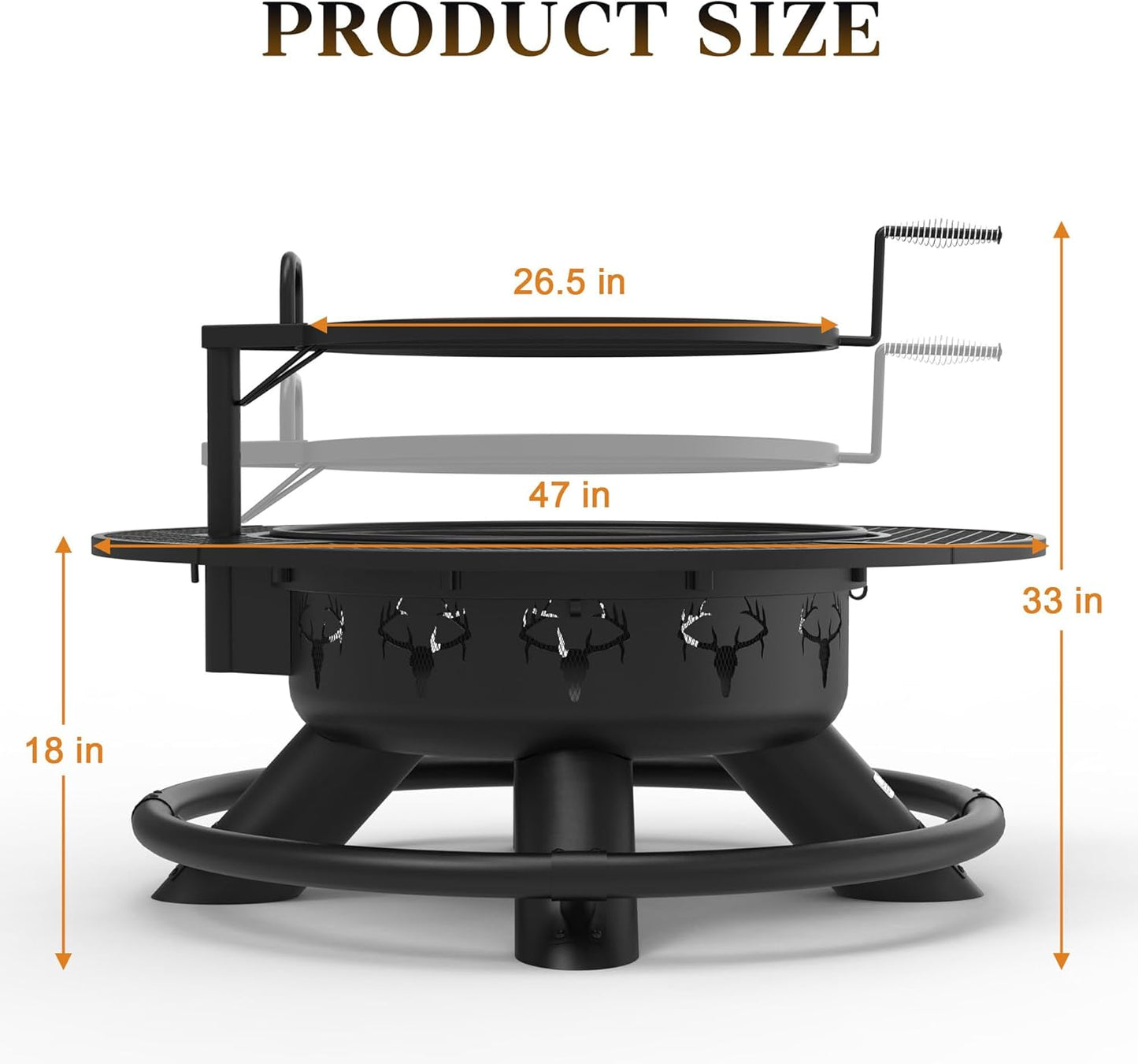 🔥Only $39.99 Last Day Promotion!-BALI OUTDOORS 2-in-1 Wood Fire Pit with Grill