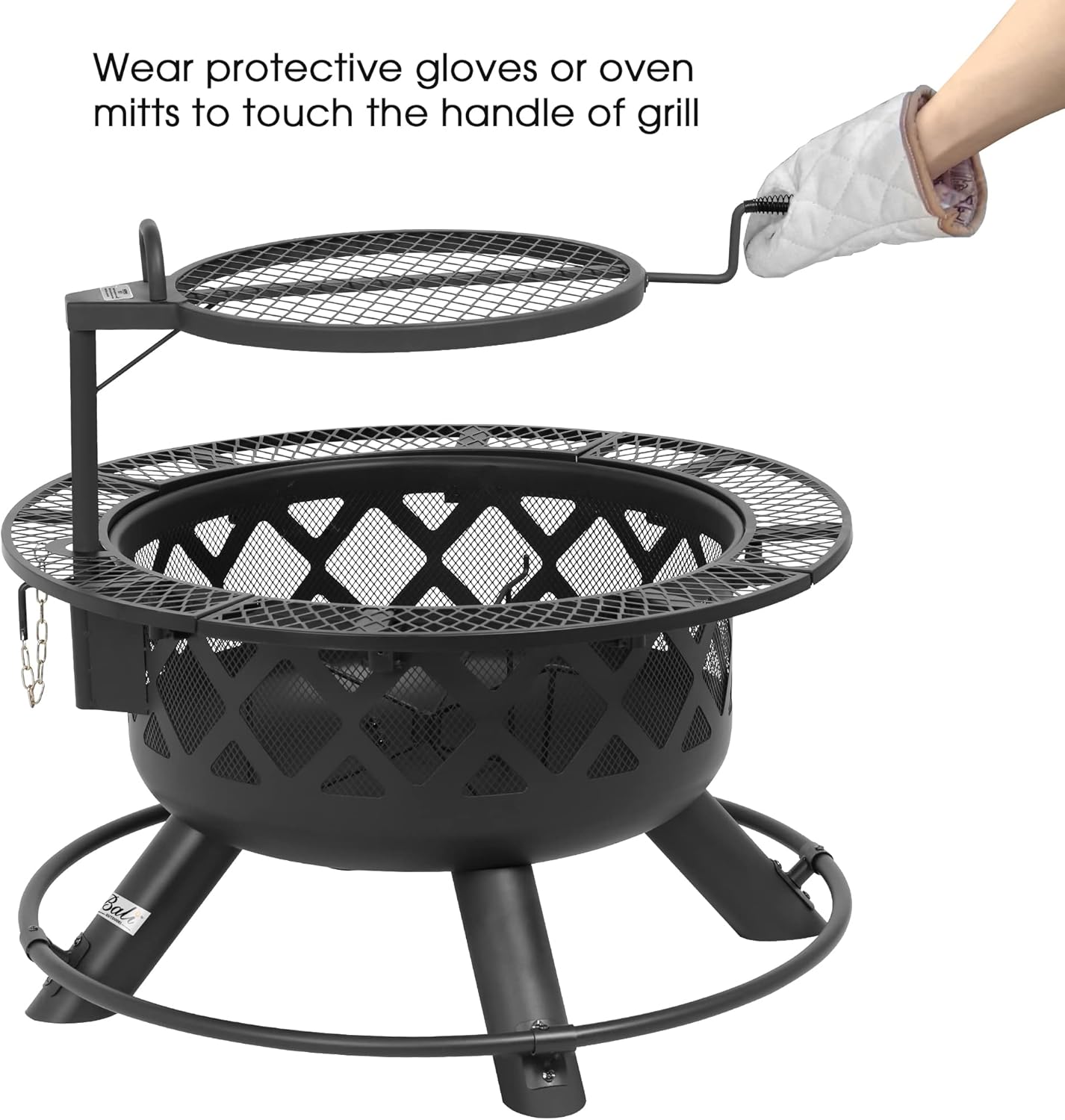🔥Only $39.99 Last Day Promotion!-BALI OUTDOORS 2-in-1 Wood Fire Pit with Grill