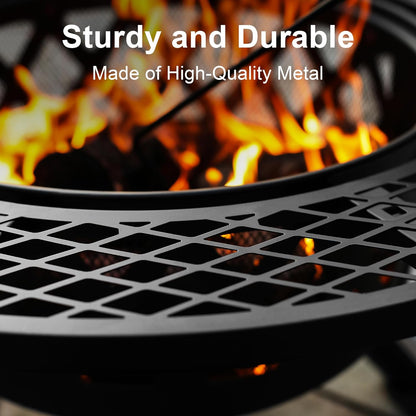 🔥Only $39.99 Last Day Promotion!-BALI OUTDOORS 2-in-1 Wood Fire Pit with Grill