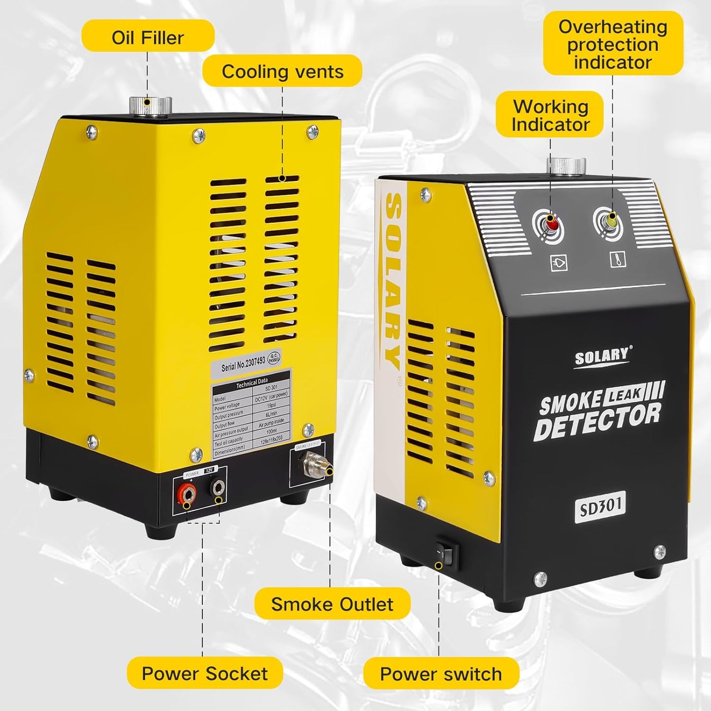 🔥Flash Sale-Solary Automotive Smoke Machine Leak Detector