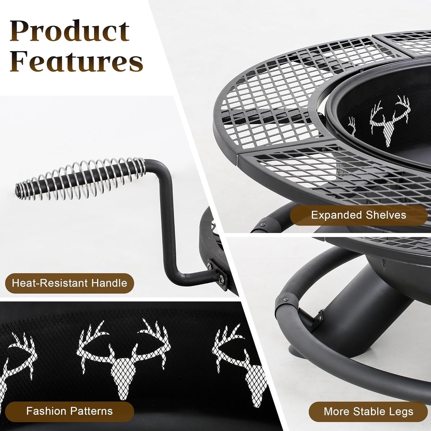 🔥Only $39.99 Last Day Promotion!-BALI OUTDOORS 2-in-1 Wood Fire Pit with Grill