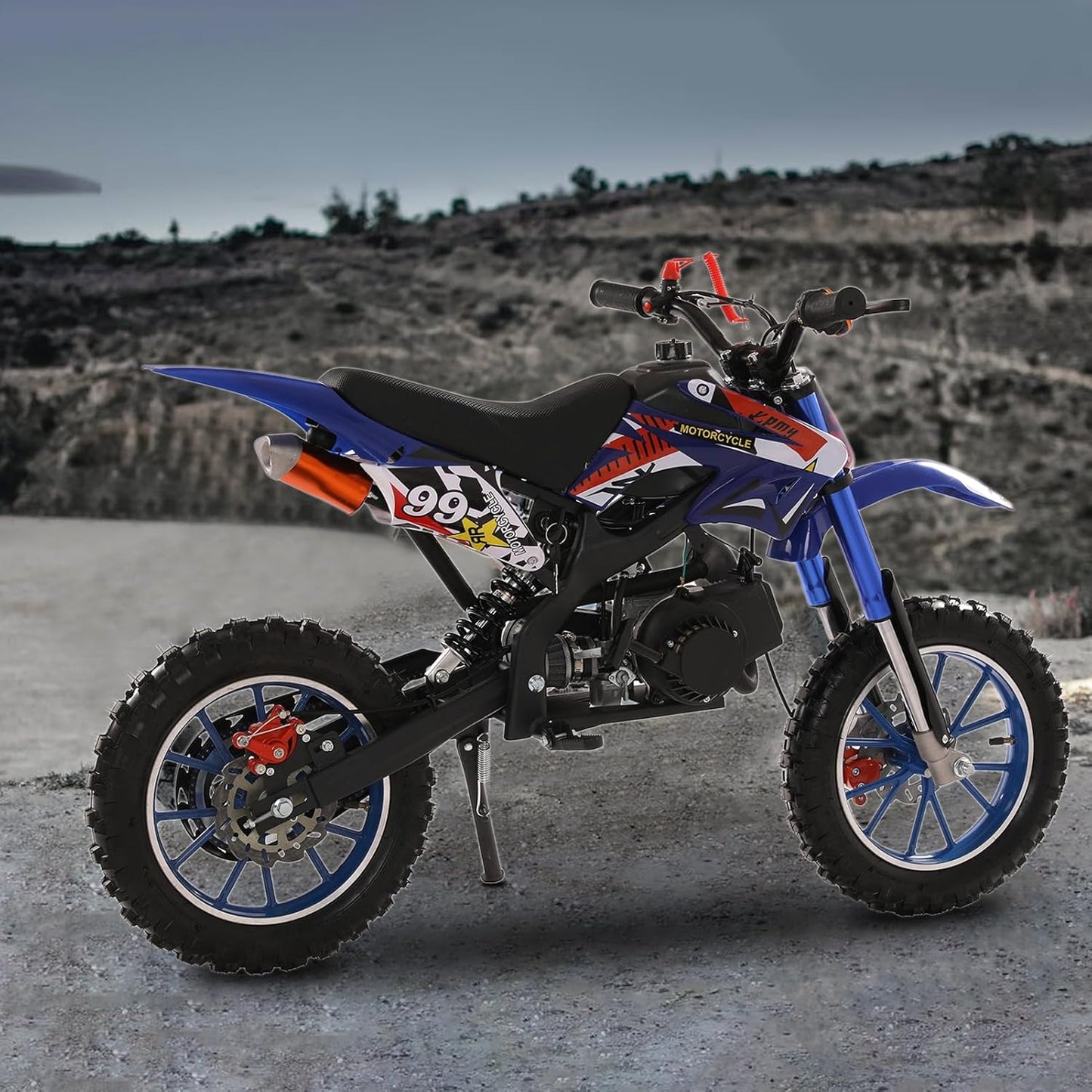 🔥Only $42.99 Last Day Promotion!-Explorinox 49cc 2-Stroke Kids Dirt Bike, Gas Power Motocross