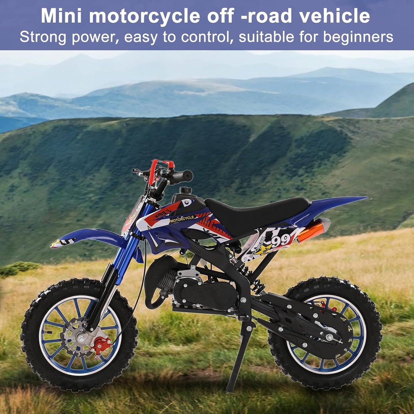 🔥Only $42.99 Last Day Promotion!-Explorinox 49cc 2-Stroke Kids Dirt Bike, Gas Power Motocross
