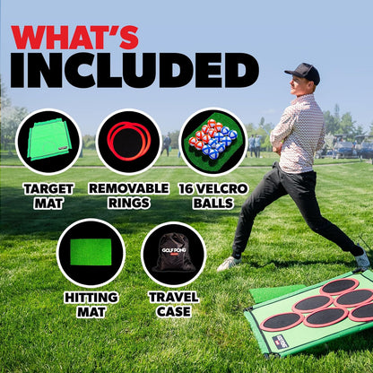 🔥Only $39.99 Last Day Promotion!-Backyard Golf Game with 16 Chipping Velcro Balls & Mat